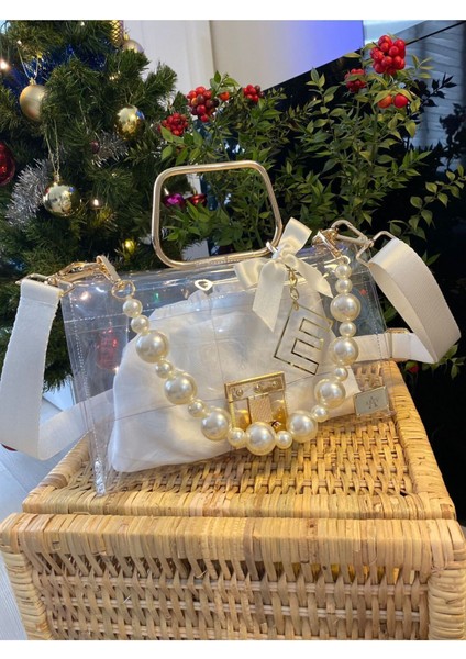 Inci Askılı Beyaz Şeffaf Çanta fırsatları