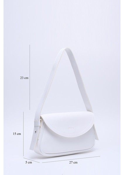 Beyaz Shk150 Deri Astarlı Çıtçıtlı Ayarlanabilir Askılı El, Kol Ve Omuz Çantası U:15 E:27 G:5 fiyatları