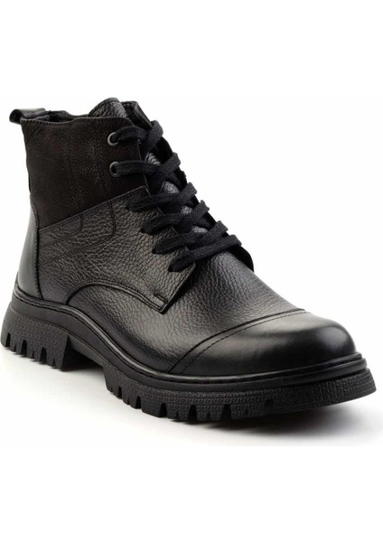 Siyah Deri Erkek Bot & Bootie E02035963041
