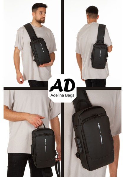 Hırsızlık Önleyici Şifreli Kilitli Usb Girişli Göğüs Omuz Çantası Body Bag fiyatları