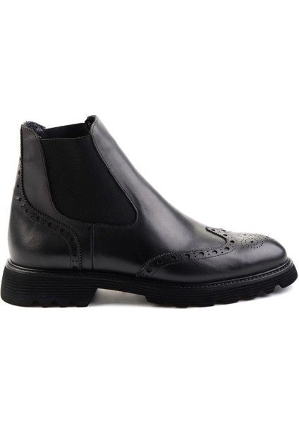Siyah Deri Erkek Bot & Bootie E02757713241