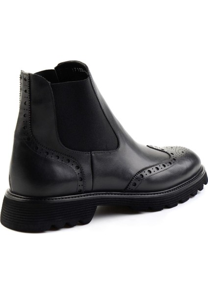 Siyah Deri Erkek Bot & Bootie E02757713241 fırsatları