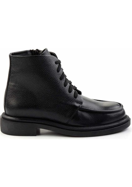 Siyah Deri Erkek Bot & Bootie E02600122203