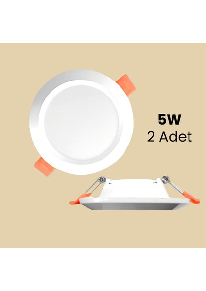 5W LED Beyaz Spot Downlight 2'li Paket