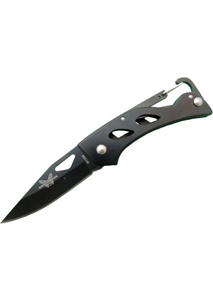 Populermarketim - A1103B Siyah Kamp Çakı 15 cm - Kancalı Metal Saplı