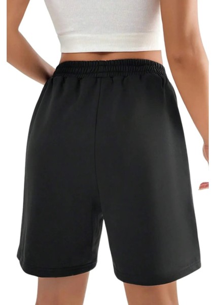 Siyah Gri 2'li Düz Renk Kadın Regular Şort Lilo Stitch Kuromi Hellokitty fırsatları