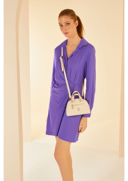 Vanilya Print Kadın Omuz Çantası 05PO24Y1830