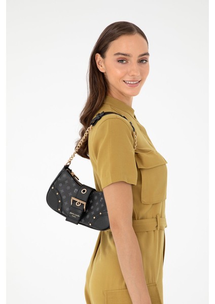 Siyah Monogram Kadın Omuz Çantası 05PC24K24303