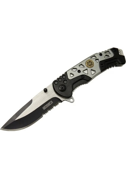 Populermarketim - MX10 Gri Testereli Outdoor Çakı 21 cm - Otomatik, Perçinli
