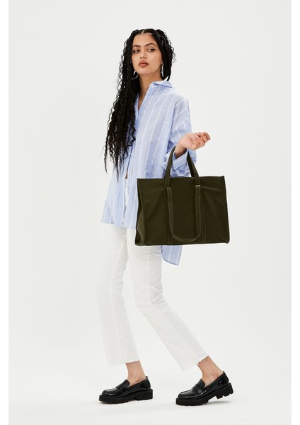 Paraşüt Kumaş Shopper Amelia Kadın Kol Çanta Haki fiyatları