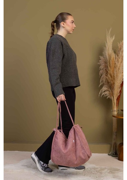 Lolita 00s Shopper Bag Fermuarlı, Astarlı , Kumaş, Kol Ve Omuz Çantası / Okul & Günlük modelleri