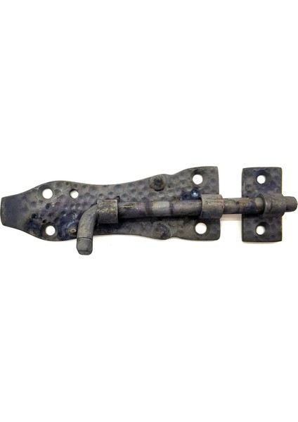 Populermarketim - Antika Tarz Dekoratif Pirinç Dövme Kapı Sürgüsü - 7,5cm, Oksit