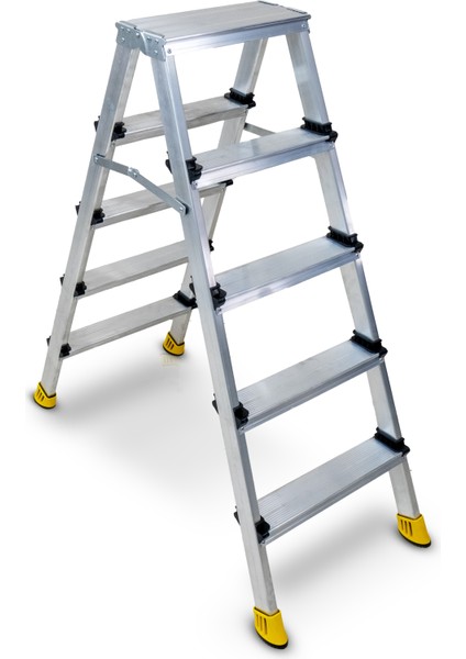 5+5 Gold Çift Çıkışlı Alüminyum Merdiven