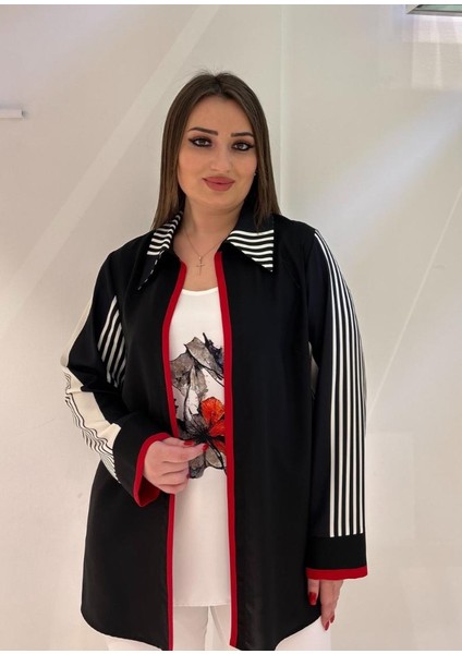 Büyük Beden Çizgili Ceket fiyatları