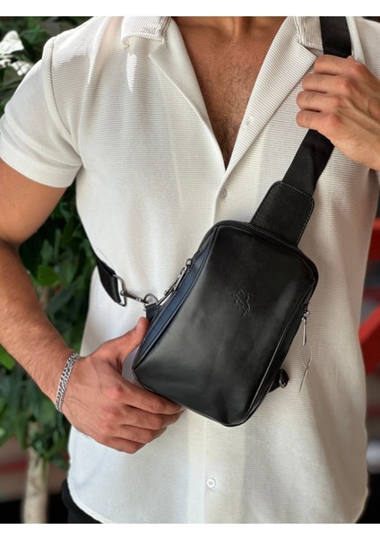 Erkek Omuz Çantası Çapraz Göğüs Ve Sırt Çantası Body Bag Siyah Vegan Deri Etn-72-S fiyatları
