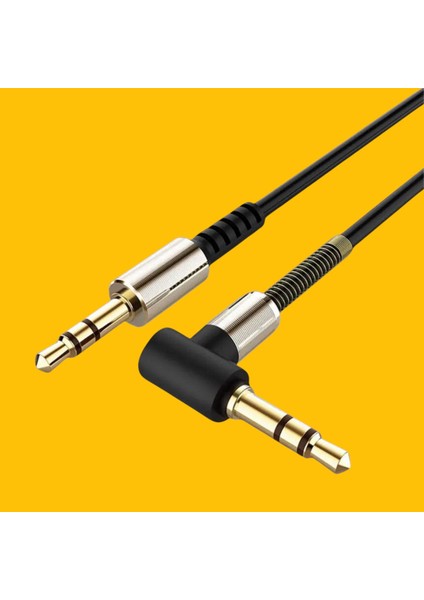 Pratikaı 3.5mm Aux Kablosu | L Tipi Ergonomik Tasarım ve Yüksek Ses Kalitesi