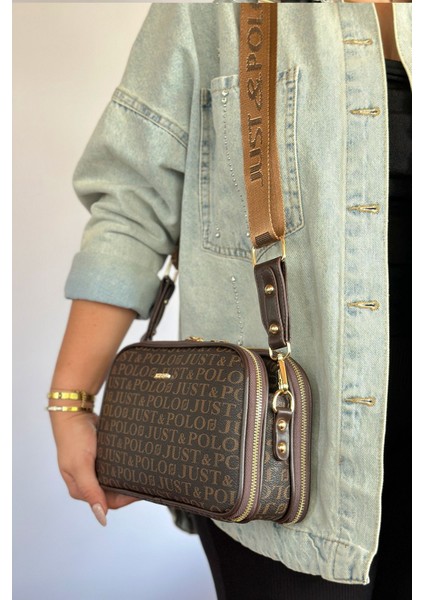 Kadın 5 Bölmeli Ayarlanabilir Uzun Askılı Omuz Çantası Postacı Çantası