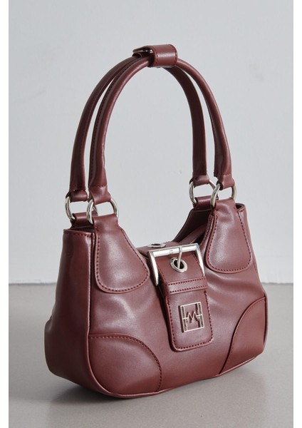 Metal Toka Kapamalı Mini Çanta Bordo fiyatları