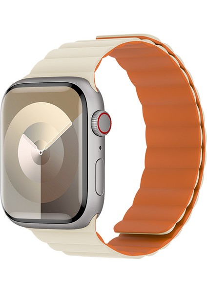 Watch 38MM Benks Magnetik Tak Çıkar Silikon Strap Kayış Starlight - Turuncu