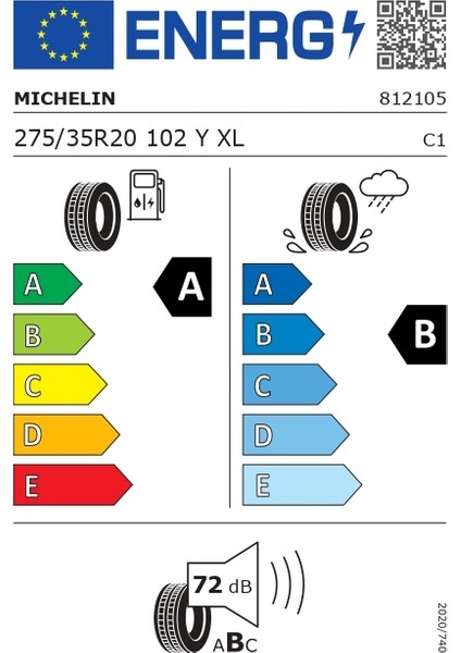 275/35 R20 102Y Xl E Primacy * Mo Oto Yaz Lastiği (Üretim Yılı:2025)