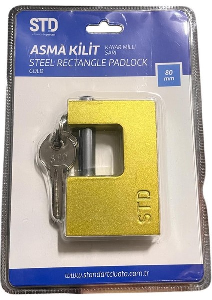 Kayar Milli Sarı Asma Kilit 80 mm