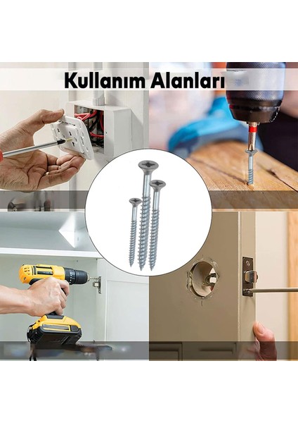 Sunta Vidası Sivri Uçlu Ahşap Tahta Ağaç Mobilya Ayak Kulp Vidası 6X80 mm Paket 100 Adet modelleri