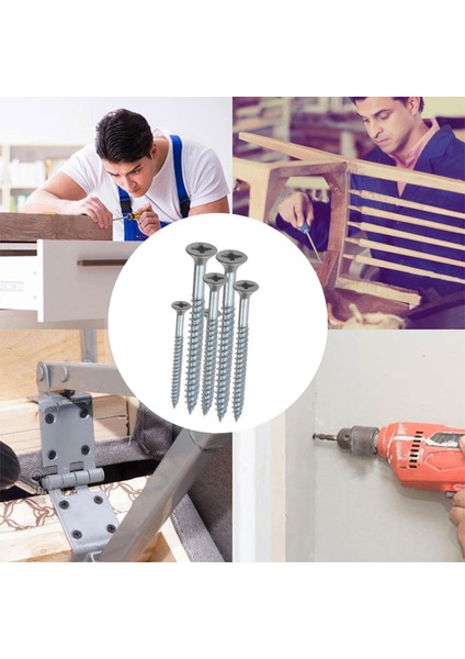 Sunta Vidası Sivri Uçlu Ahşap Tahta Ağaç Mobilya Ayak Kulp Vidası 6X80 mm Paket 100 Adet fırsatları