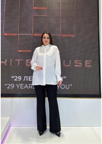 Büyük Beden Beli Lastk Detaylı ve Çift Cepli Pantolon