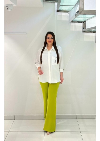 Büyük Beden Beli Lastk Detaylı ve Çift Cepli Pantolon fiyatları