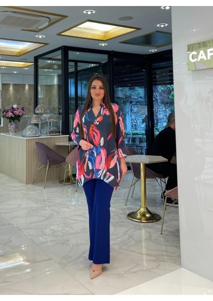 Büyük Beden Beli Lastk Detaylı ve Çift Cepli Pantolon