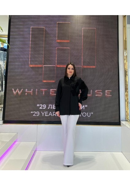 Büyük Beden Beli Lastk Detaylı ve Çift Cepli Pantolon