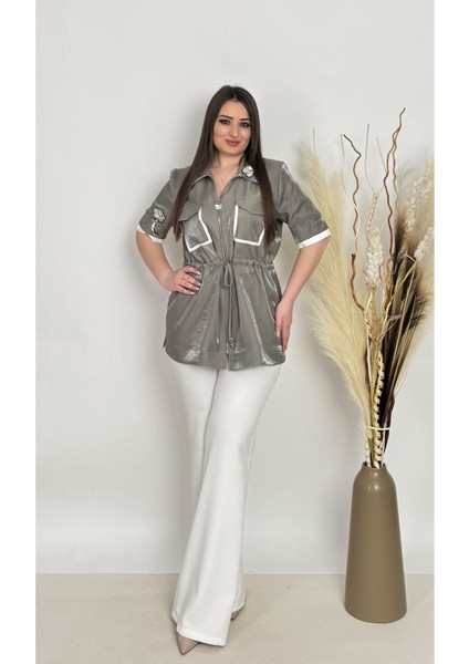 Büyük Beden Beli Lastk Detaylı ve Çift Cepli Pantolon fiyatları