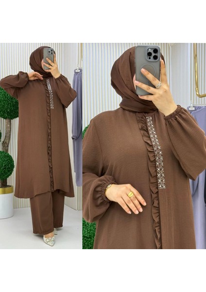 Alt-Üst Aerobin Kumaş Takım / T108 - Kahverengi