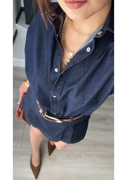 Denim Çıtçıtlı Gömlek indirimleri