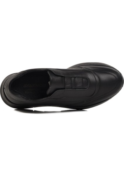 Siyah Deri Anatomik Kadın Casual Ayakkabı AY387 Z fırsatları