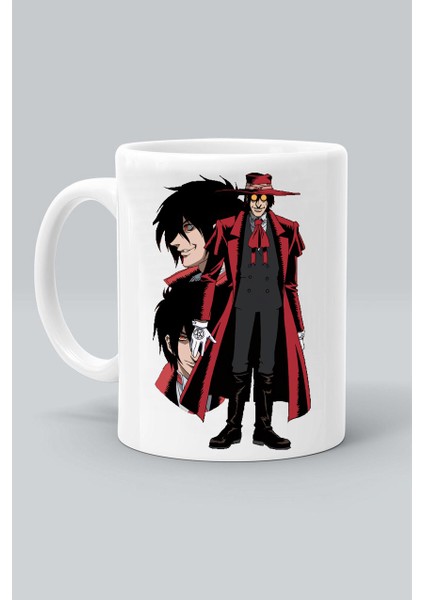 Alucard Karakter Anime Hellsing Baskılı Beyaz Klasik Kupa Bardak