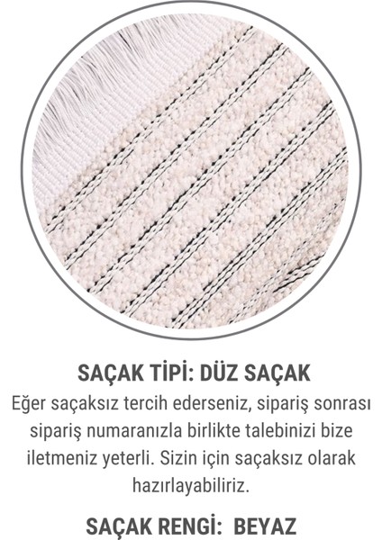 Lidya Bukle Kırık Beyaz Jüt Çizgili Halı – Kaydırmaz, Kadife Dokulu, Kolay Temizlik, Modern ve Hijyenik Tasarım