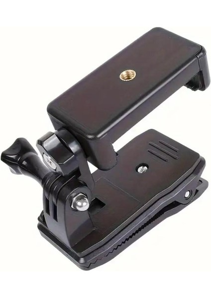 Klipsli Telefon ve Aksiyon Kamera Tutucu ve Askı Gezi Seyahat ve Sürüşlerde Kullanmak Için Klipsli Kayıt Aparatı Cep Telefonu Tutucu (Tüm Modeller Ile Uyumlu) BS-90X