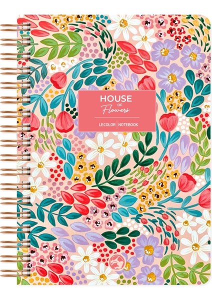 Color Botanical Spiralli Defter Kareli Kırmızı 17X24 cm