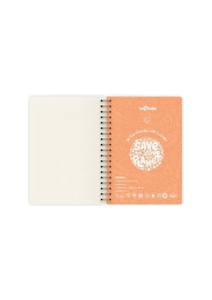 Color Botanical Spiralli Defter Kareli Kırmızı 17X24 cm