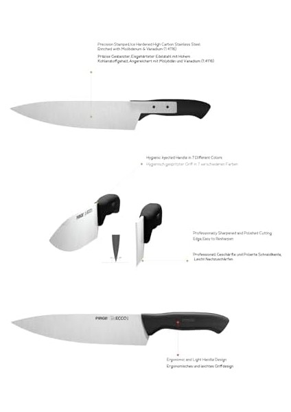 Sebze Bıçağı Sivri Ecco 38048 12CM Siyah