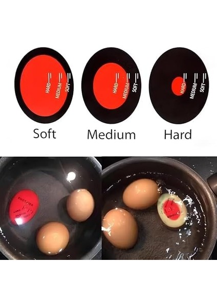 Dublör Yumurta Zamanlayıcı Egg Timer - Rafadan, Katı ve Akışkan Yumurta Için Isıya Duyarlı Haşlama Yardımcısı