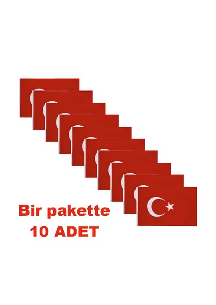 Türk Bayrağı 30X45 cm Alpaka Kumaş - 10 Adet