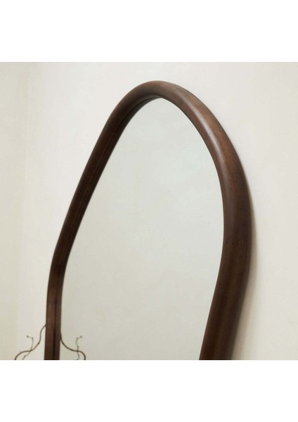 180 x 110 cm Asimetrik Doğal Ahşap Çerçeveli Dekoratif Boy Aynası - Özel Tasarım indirimleri