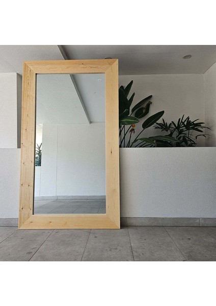 200 x 120 cm Ağaç Çerçeveli Boy Ayna - Doğal Ağaç Çerçeveli Dev Boy Aynası - Büyük Boy Ayna - Natural fırsatları