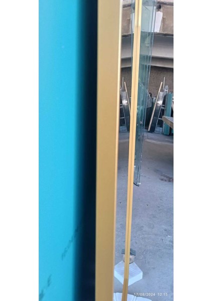200 x 90 cm Oval Boy Aynası - Metal Çerçeveli Özel Tasarım Tam Boy Dev Ayna - Gold fırsatları