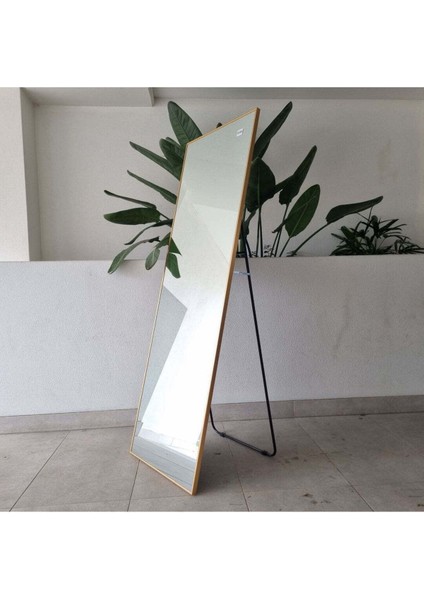 190 x 70 cm Metal Boy Ayna - Ayaklı Büyük Boy Ayna - Gold