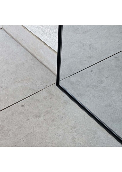 200 x 120 cm Metal Boy Aynası - Oval Detaylı Dev Boy Aynası -Siyah fiyatları