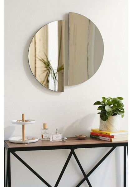 130 cm Yuvarlak Duvar Dekorasyon Aynası - Konsol Üstü Salon Dekorasyon AYNASI-402
