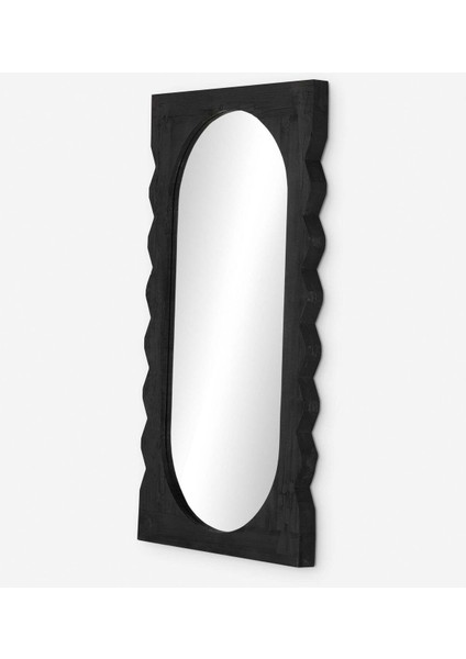 200 x 100 cm Doğal Ağaç Boy Aynası - El Işçiliği Siyah Boy Aynası fiyatları